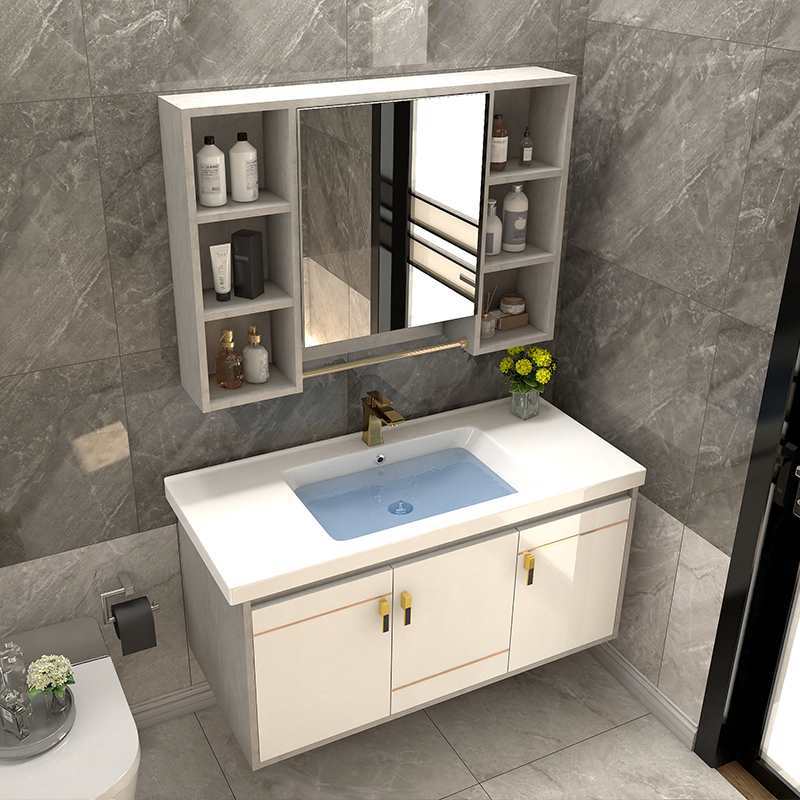 Ceramic Whole Washbin Bathroom Cabinet Combination Modern Minimalist Hanging Wash Basin Washbasin Cabinet Bathroom Table