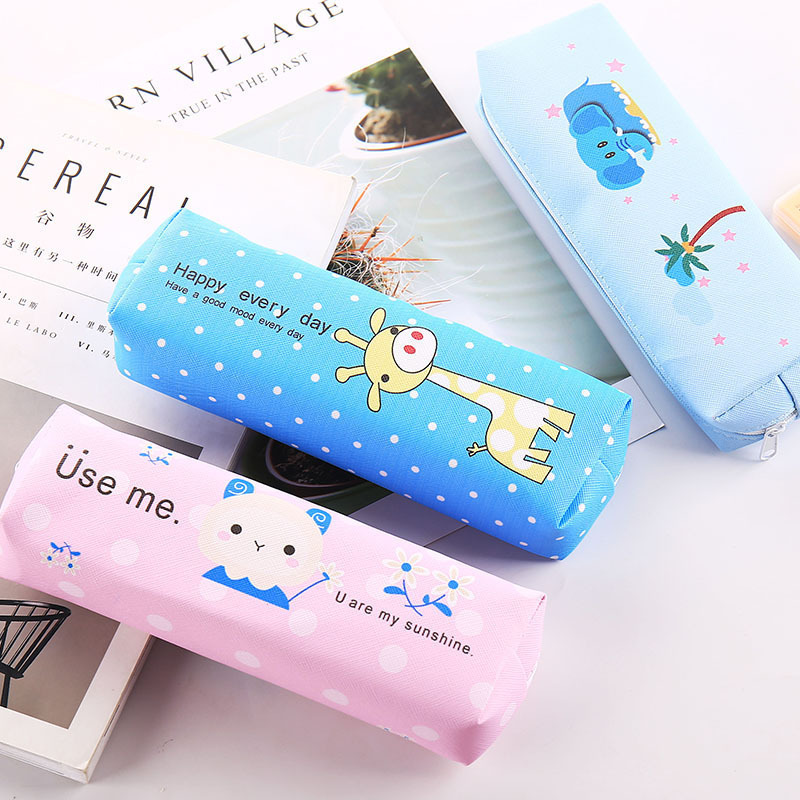 Creative Pencil Case Simple Animal Elementary School Student Zipped Pencil Bag Pencil Case Stationery Case Unisex Stationery Box Pencil Bag