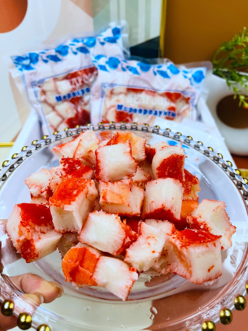 俄罗斯风味蟹肉花 一斤一袋蟹肉块合成 即食 涮火锅 一件代发批发
