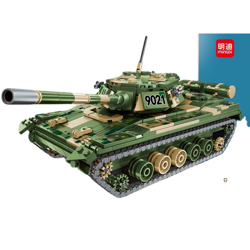 明迪积木大国重器系列军舰坦克军事拼装积木玩具儿童益智模型礼物