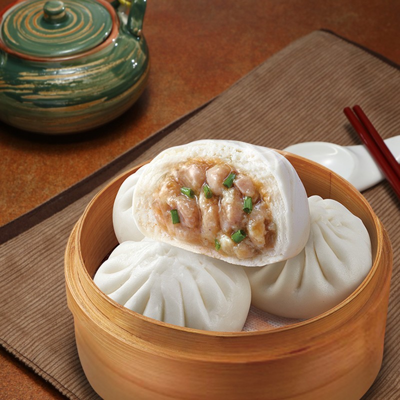 广州利口福手制生肉包 广式早茶主食点心供应 港式包子面点批发