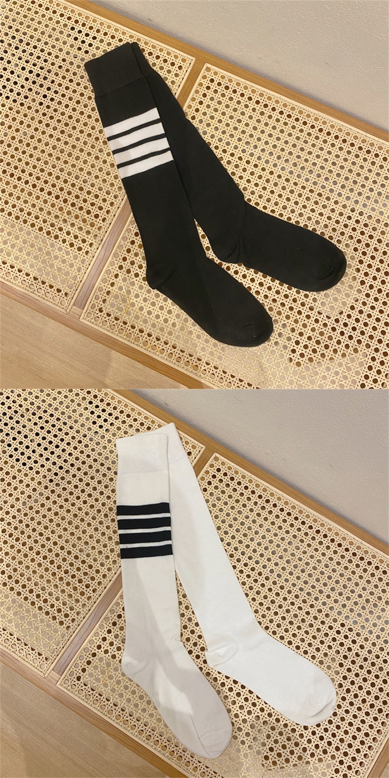 初秋新款百搭jk袜子三条杠小腿袜ins潮运动学生日系及膝高筒长袜