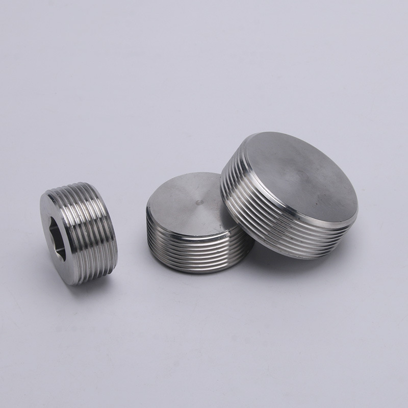 304不锈钢内六角堵头闷头4分6分1寸外丝管堵角阀丝堵水管配件管件