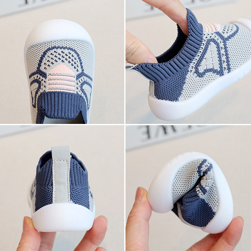 Spring and Autumn Baby Toddler Shoes Non-Slip Soft Soled Baby Shoes Breathable Mesh Socks Shoes Slip-on Baby Toddler Shoes