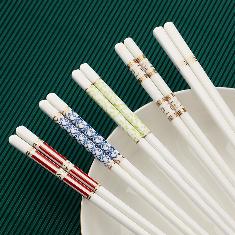 Lianyuan Porcelain Household Ceramic Chopsticks Are Not Easy to Be Deformed and Easy to Clean High Temperature Resistant Ceramic Gift Set of Various Styles