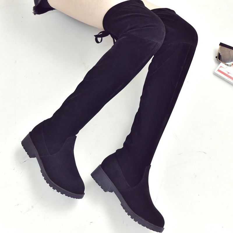 Cross-Border 2022 Autumn and Winter South Korean Style Boots Thin over the Knee Stretch Suede Boots Female Boots High Leg Boot Women's Shoes Wholesale