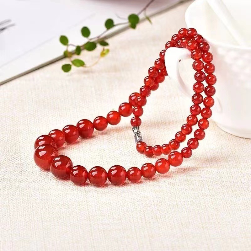 新款南红玛瑙项链塔链樱桃红满肉满色女款南红塔链直播款-阿里巴巴