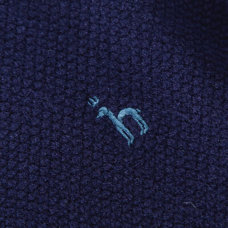 哈吉斯 2020冬季新款韩版小狗刺绣圆领保暖修身毛衣 男士针织衫