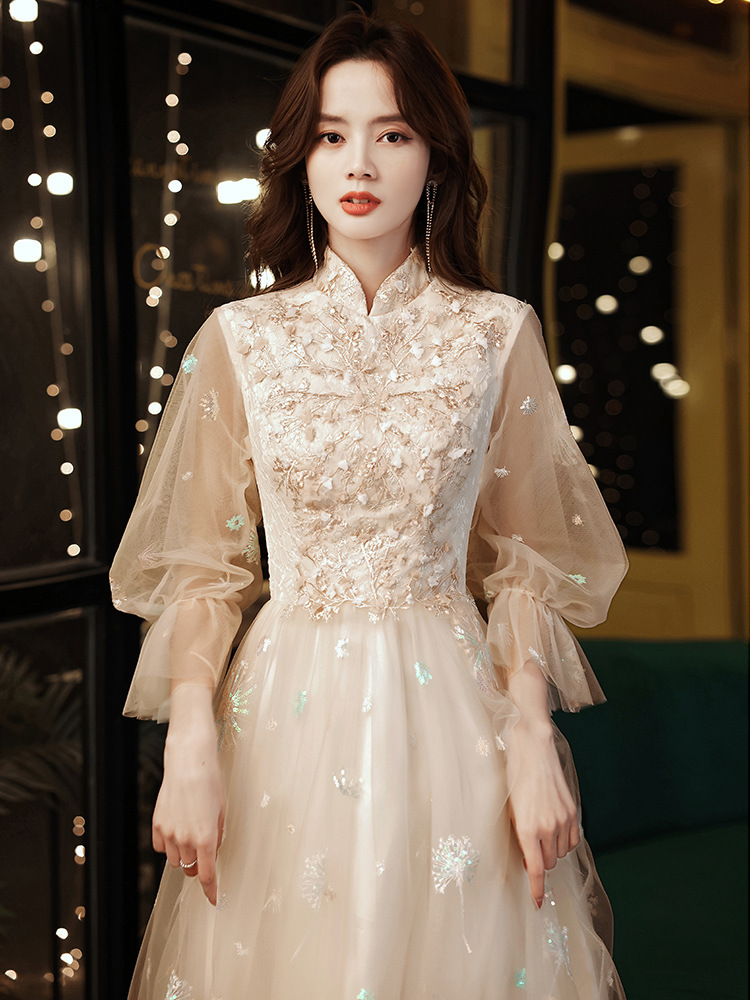 黑色宴会小晚礼服女简单大方仙女系气质主持人显瘦名媛连衣裙