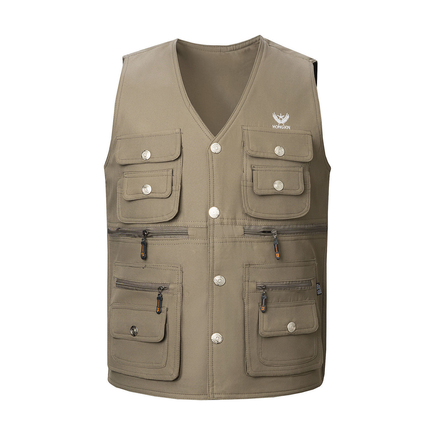 中老年人马甲男多口袋爸爸装马甲大码男士背心