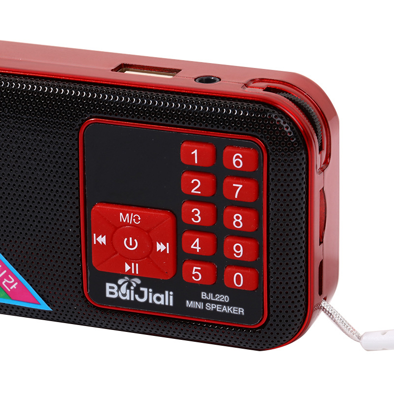 Cross-Border Bluetooth Speaker Portable Middle-Aged Large Loudspeaker Button Retro Red Radio USB Charging Built-in