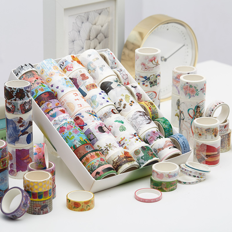 手账和纸胶带ins风卡通粉色少女手帐素材装饰画随机发盲盒手撕