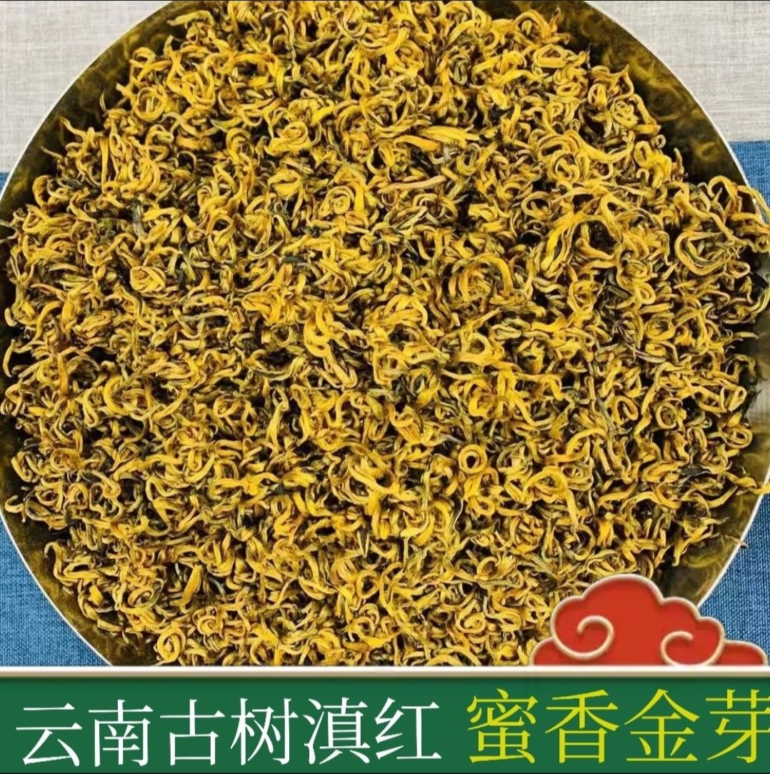 新茶特级云南滇红茶凤庆古树蜜香金芽全芽浓香型金毫小罐包装