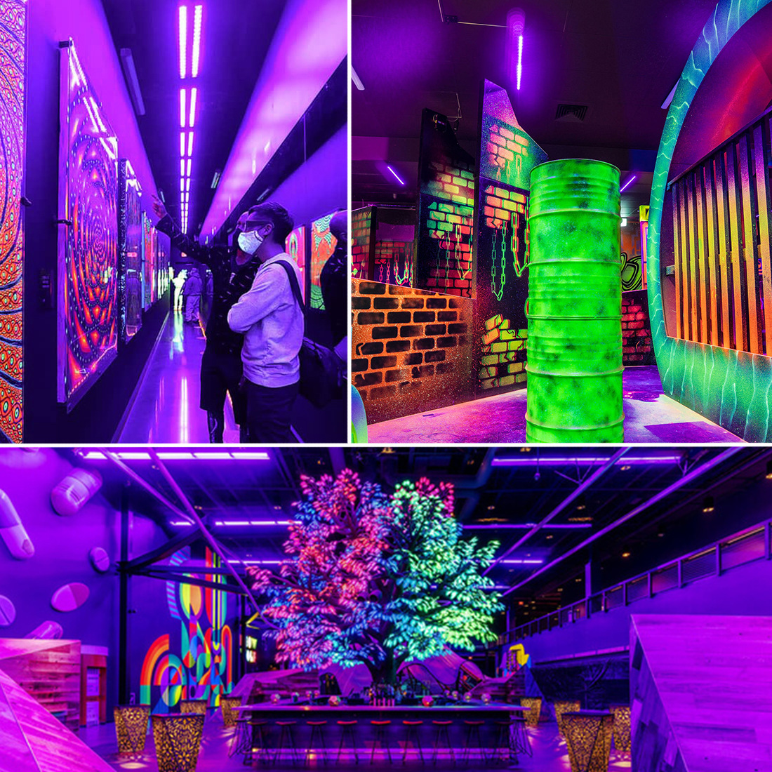 亚马逊跨境uv紫光洗墙灯ktv酒吧舞台鬼屋投光荧光灯led泛光灯36w