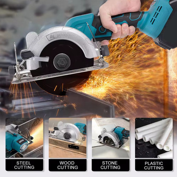 跨境手提锯木工专用电动工具充电圆盘单手锯5寸切割机锂电电圆锯