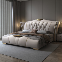 轻奢皮床床新款现代简约1.8米双人主卧大床软包床软体床1.5米