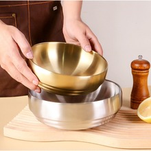 韩式加厚双层不锈钢冷面碗商用家用防烫隔热螺蛳粉网红拌饭泡菜碗