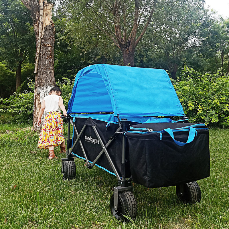 推车露营营地车溜娃拉车露营车户外可折叠野营车qomolangma顶棚车