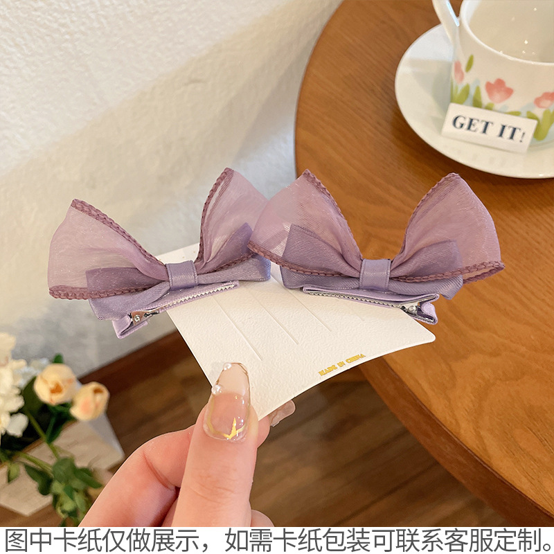 A Pair ~ Children's Small Cute Super Cute Three-Dimensional Bow Barrettes Baby Top Clip Hairpin Spring and Summer Comely Headdress