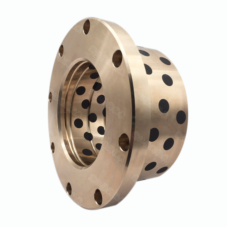 jfb翻边法兰轴承 标准现货固体镶嵌石墨铜套直线轴法兰自润滑轴承