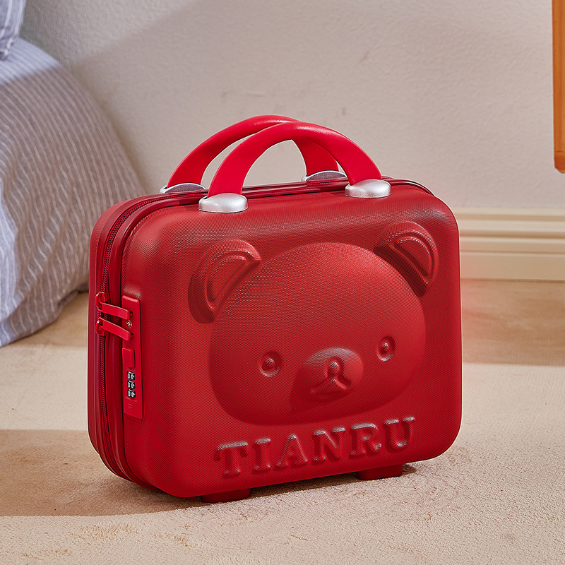 Luggage 14-Inch Cosmetic Case Hand Gift Suitcase Female Bear Mini Password Suitcase Handbag Gift Box Wholesale