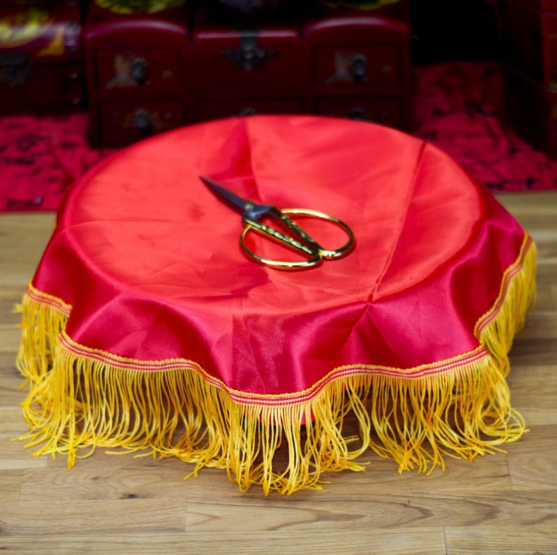 婚庆开业剪彩用品大红绣球婚车头装饰花球中式婚礼绣球圆托盘布