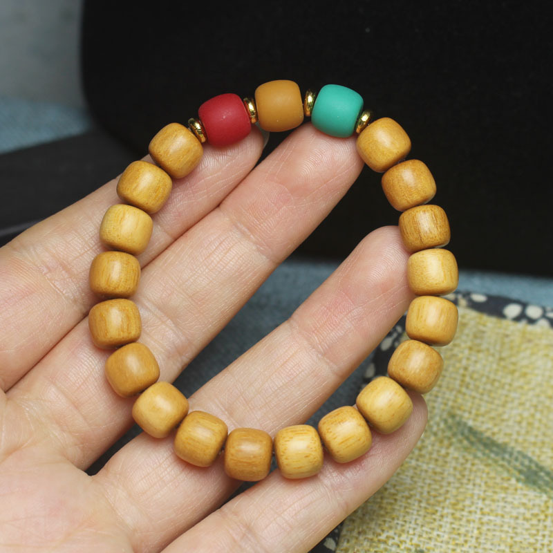 直播代发 印尼檀香木老型珠小手串 檀香手串手链情侣文玩老料