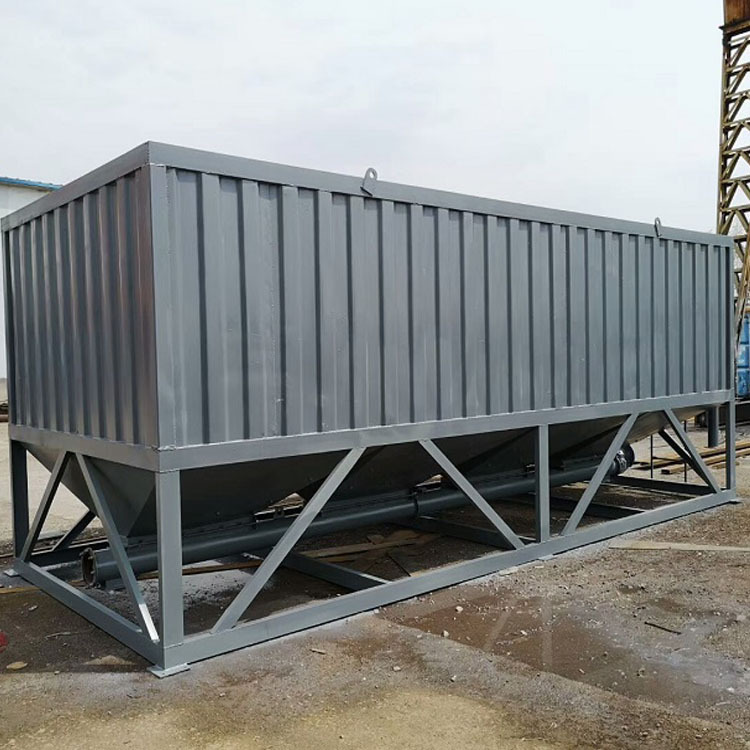 方形搅拌站卧式水泥仓 封闭式石灰储料罐 冠福混凝土免基础储料器