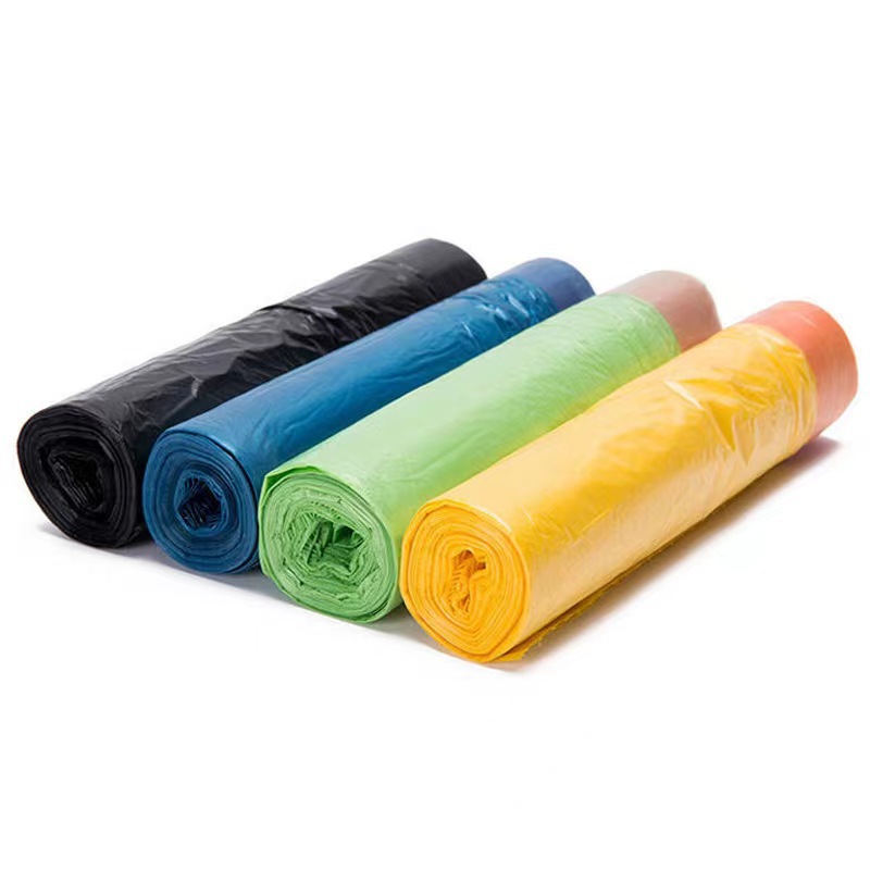 Household Thick Drawstring Garbage Bag in Multiple Colors Portable Automatic Closing Disposable Kitchen Garbage Bag Plastic Bag