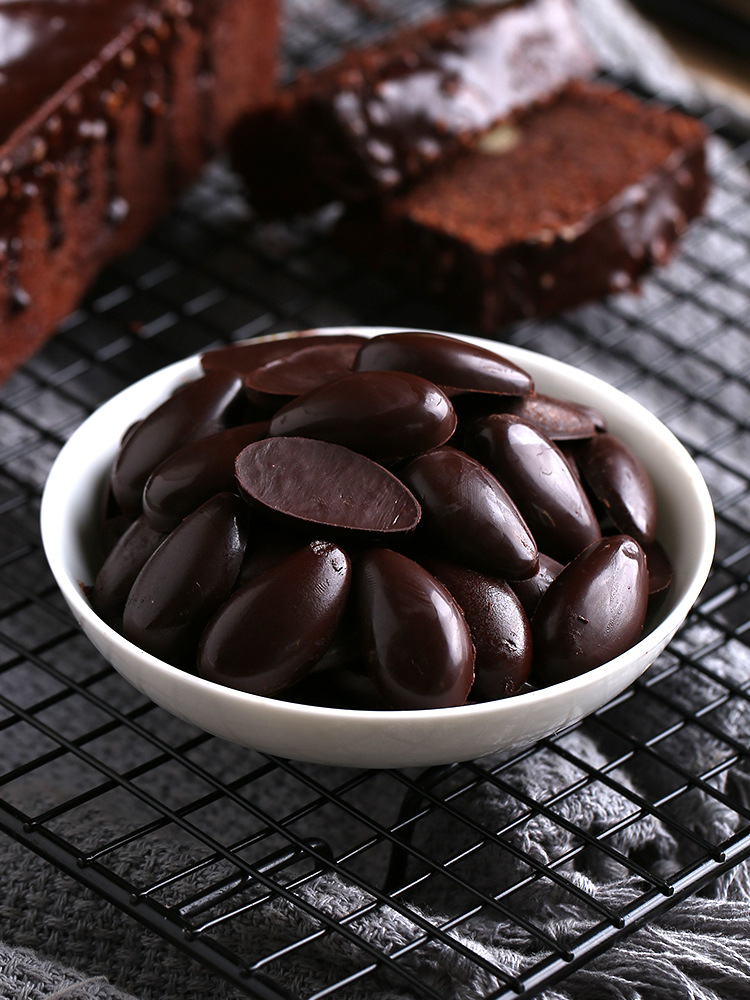 纯可可脂黑巧克力豆烘焙生巧原料纯苦手工甜甜圈蛋糕淋面