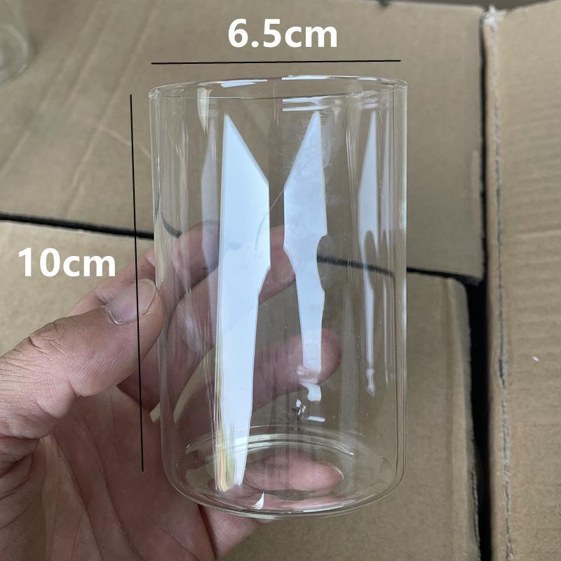 Simple Candle Cup Transparent European Candlestick Decoration Religious Candle Glass Jar Wedding Restaurant Candle Holder with Candle