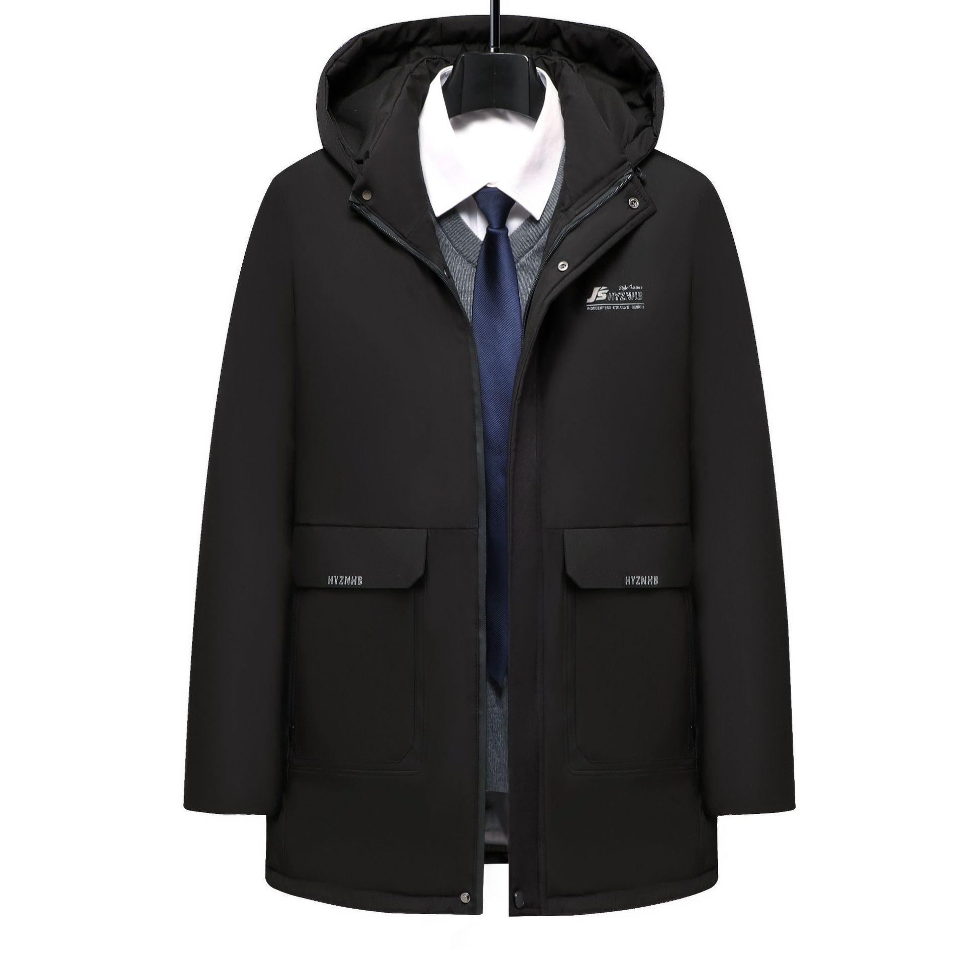 2023冬装中年男士棉衣中长款中年棉服爸爸棉袄商务休闲冬季外套