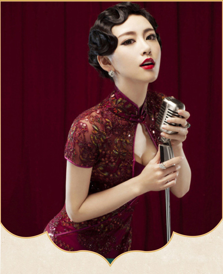 上海滩民国风旗袍演出水波纹刘海片古装假发复古手推波纹刘海