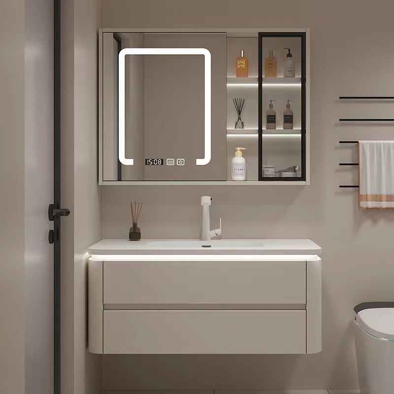 Bee Bathroom Modern Minimalist Cori Skin-Resistant Whole Washbin Bathroom Table Wash Basin Washbasin Cabinet Combination