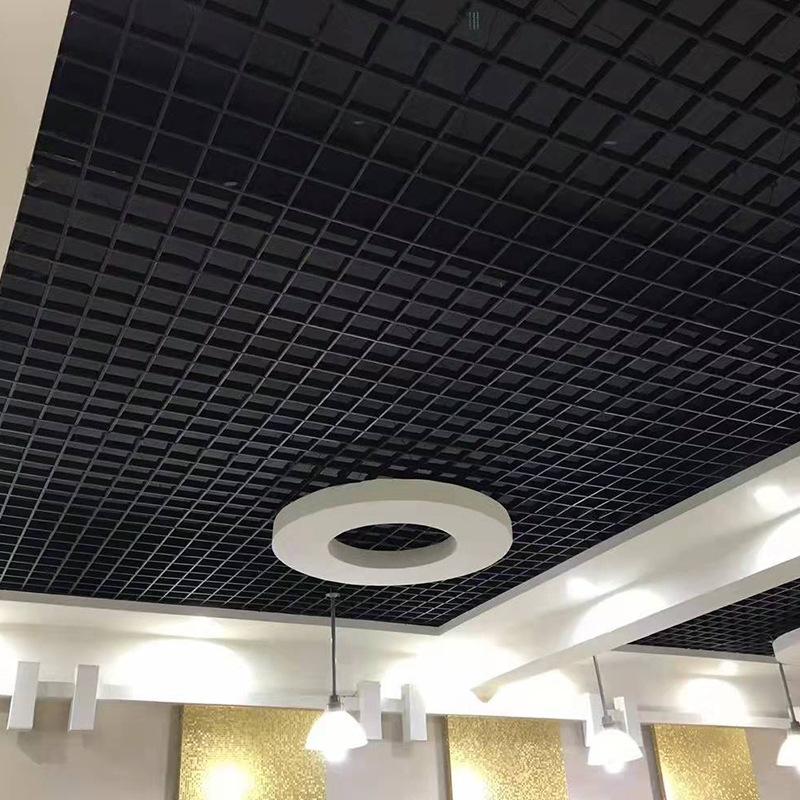 网格吊顶格栅天花板铝铁格栅吊顶材料安装便利店商场水果店顶灯条