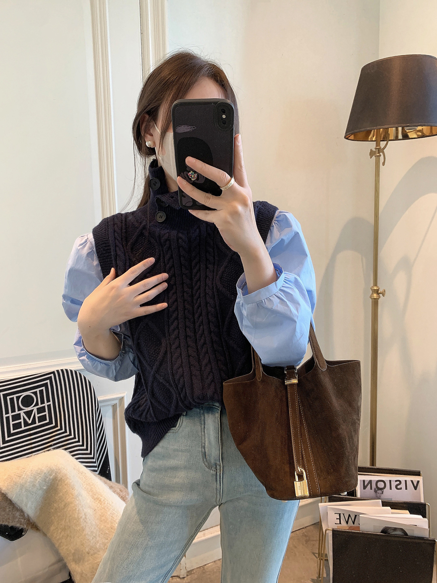 women's turtleneck cashmere sweater 2024 new women's fashion twist vest shirt fake two-piece knitted top for women