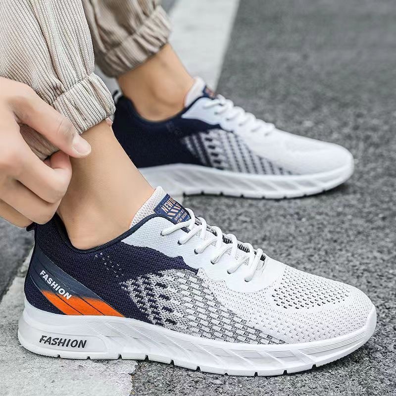 Men's Shoes Summer New Sports Casual Shoes Breathable Deodorant Mesh Surface Shoes Trendy All-Matching Running Shoes Soft Bottom Clunky Sneakers