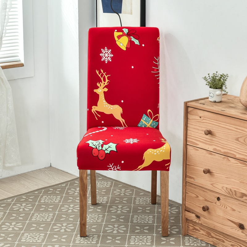 Christmas Universal Chair Cover Cross-Border All-Inclusive Seat Cover One-Piece Meal Seat Cover Hotel Elastic Chair Cover Office Computer