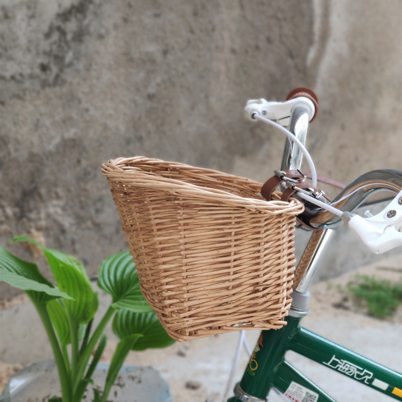 柳编自行车篮菜篮自行车篮菜篮子超市购物篮藤编车篮定做一件代发