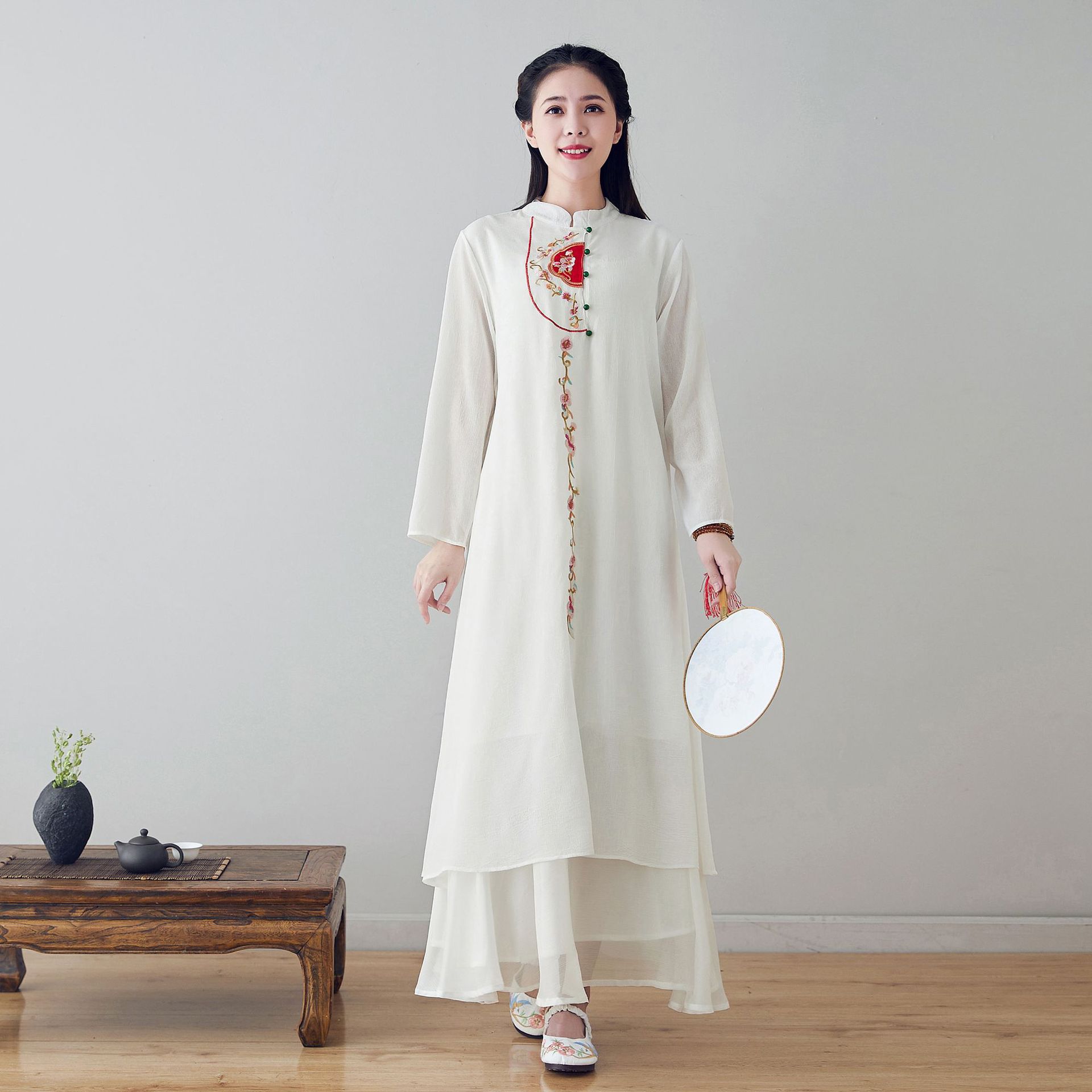 半身连衣裙棉麻