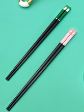 创意韩式筷子两双装可爱一对情侣款2双合金筷夫妻筷家用筷单双装