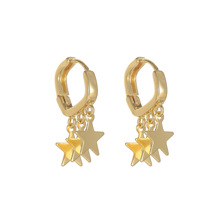 欧美跨境时尚流行创意新款 个性星星吊坠耳夹 简约百搭星形耳环