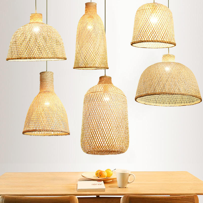 新中式禅意竹艺灯具日式简约茶楼餐厅饭店包厢创意装饰竹编小吊灯