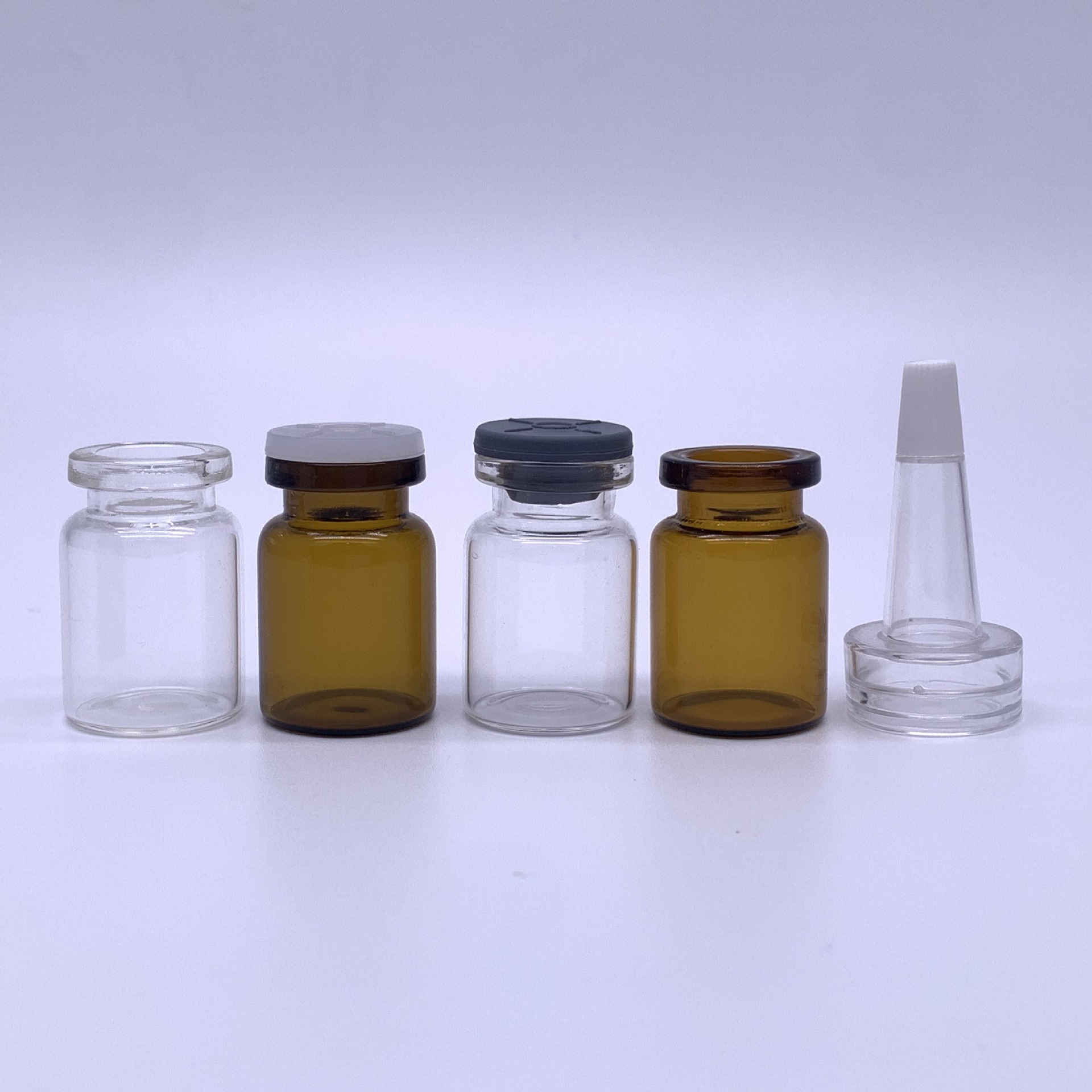 现货供应5ml透明 茶色卡口拉管瓶 西林瓶 玻尿酸原液瓶化妆品包材
