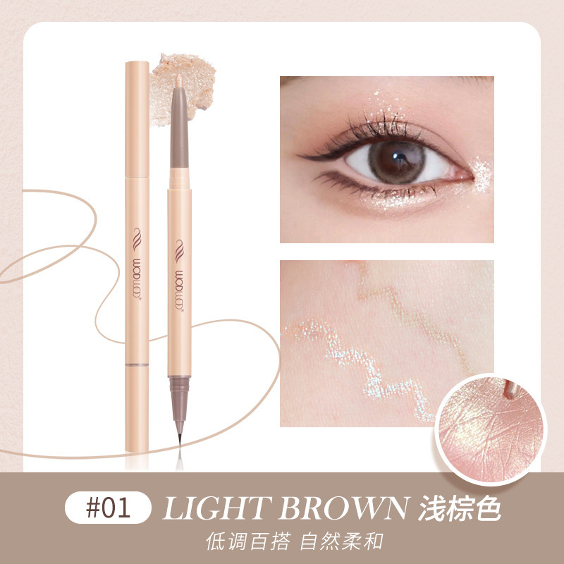 Wodwod Dual Head Dual-Use Eye Shadow Pen Pearlescent Brightening Novice Outline Eye Face down to Extremely Fine Shadow Liquid Eyeliner