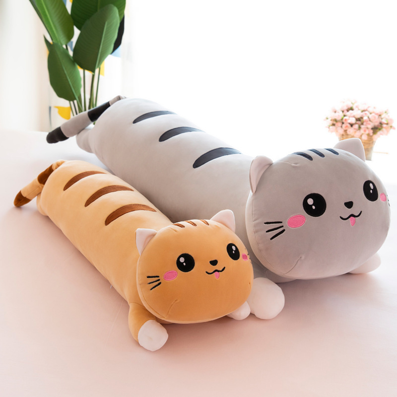 Cross-Border New Arrival Long Cat Pillow Plush Toy Soft Large Sleeping Doll Long Cat Doll Gift