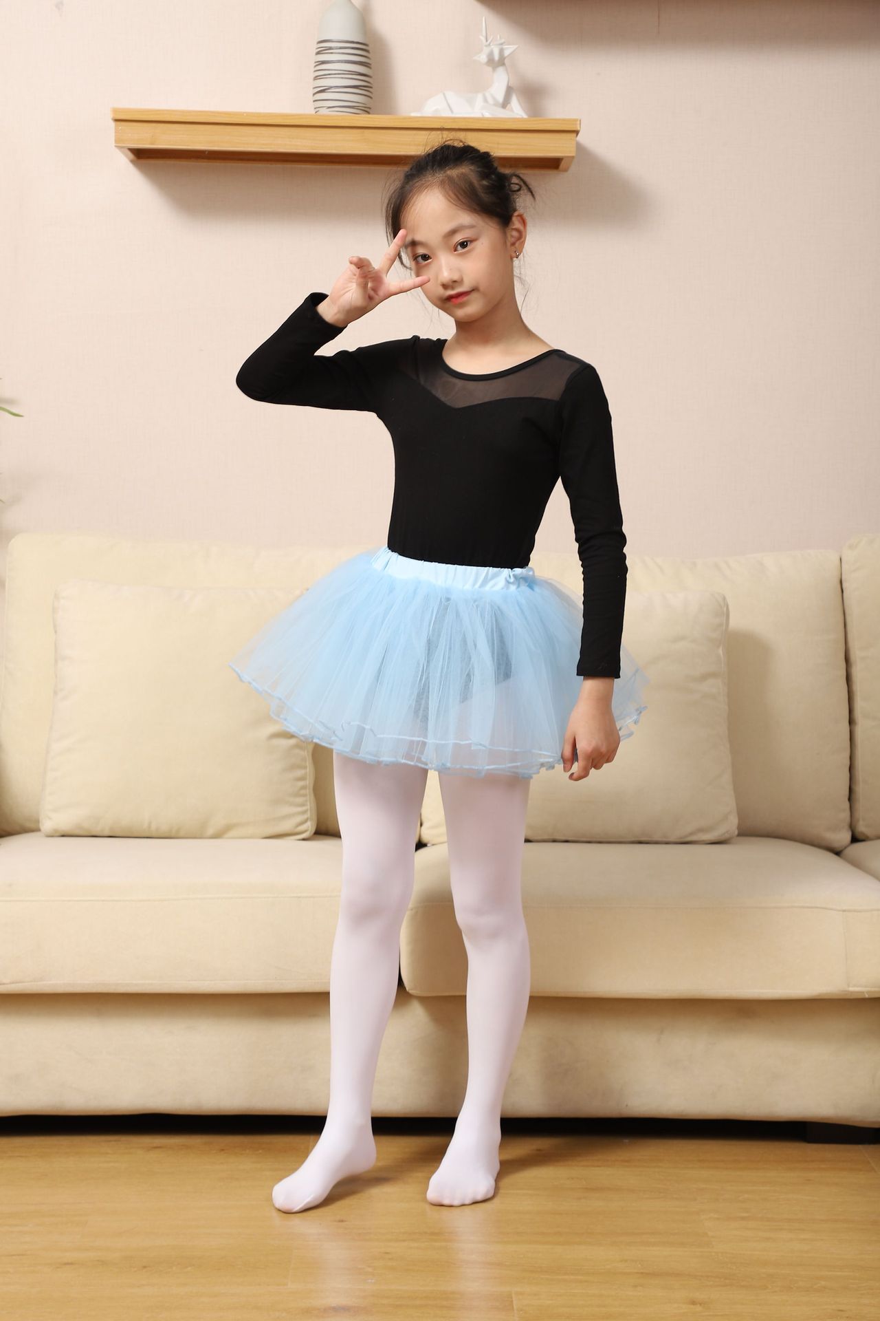 儿童连裤袜春秋款舞蹈袜天鹅绒打底袜白色u型档练功女童宽裆丝袜