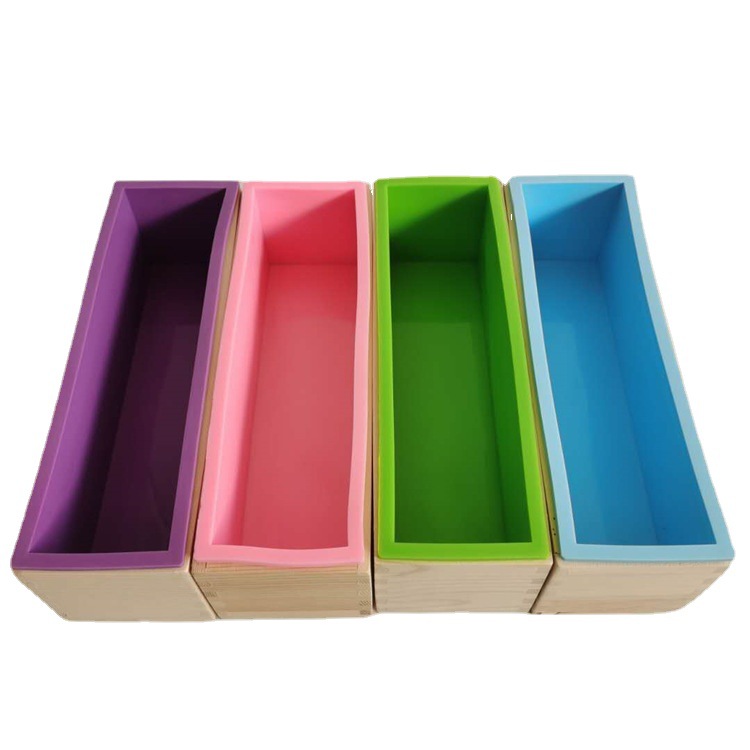 Handmade Soap Mold Rectangle Wooden Box Silicone Mold Wooden Lid Three-in-One 1200G Toast Mold DIY Tools Wholesale