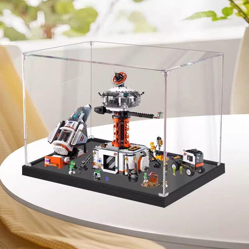 城市系列太空火箭发射站航天飞机亚克力展示盒适用乐高60434 防尘