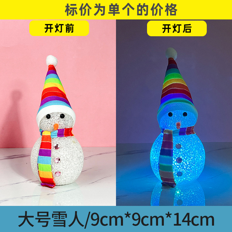 Christmas Eva Particles Snowman Small Night Lamp Led Christmas Luminous Toys Colorful Light Factory Supply Wholesale